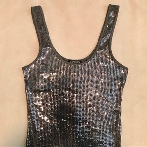 EXPRESS Gray Sequin Tank NWT